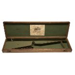THOMAS BOSS, LONDON A GOOD BRASS CORNERED OAK STORAGE-CASE FOR A PERCUSSION SHOTGUN, circa 1850,