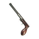 A .38 PERCUSSION UNDER-HAMMER 'BOOT-PISTOL', UNSIGNED, serial no. 100, of 'Hales' style circa