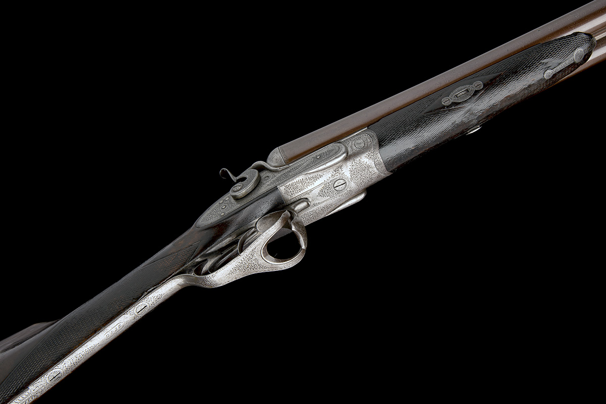 JOSEPH BRADDELL & SON A 12-BORE THUMBHOLE UNDERLEVER SINGLE-BITE SNAP-ACTION HAMMERGUN, serial no. - Image 3 of 8