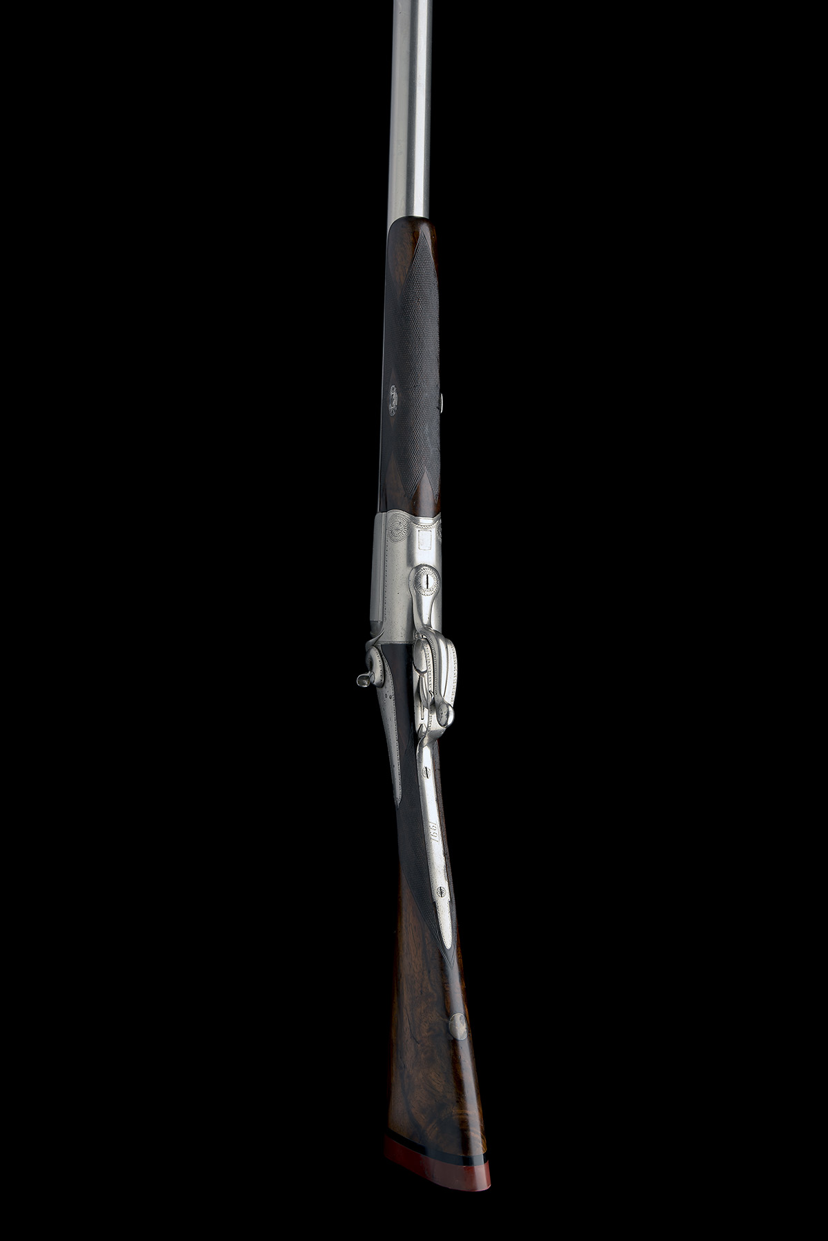 H. HOLLAND AN UNUSUAL NICKEL-FINISH 4-BORE 1866 PATENT SINGLE-BARRELLED ROTARY-UNDERLEVER HAMMERGUN, - Image 8 of 9