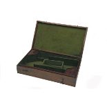 A WALNUT STORAGE-CASE FOR A PAIR OF SIDE-HAMMER HOLSTER-PISTOLS, circa 1780 with later adaptions for