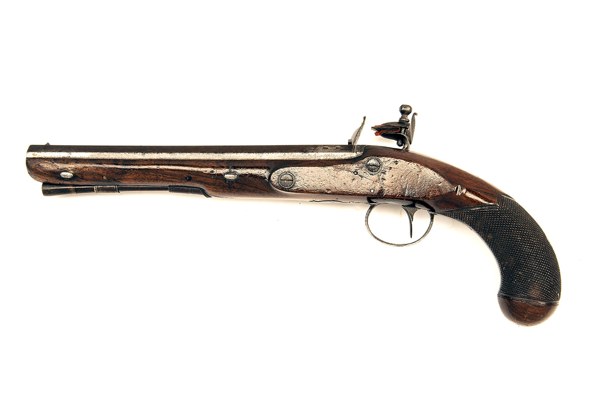 A 22-BORE FLINTLOCK DUELLING-PISTOL SIGNED BARWICK, no visible serial number, circa 1800, with - Image 2 of 4