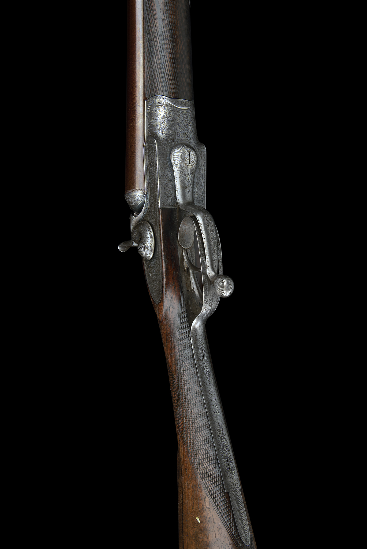 JOHN DICKSON & SON A 12-BORE ROTARY-UNDERLEVER HAMMERGUN, serial no. 3373, for 1877, 30in. nitro - Image 3 of 8