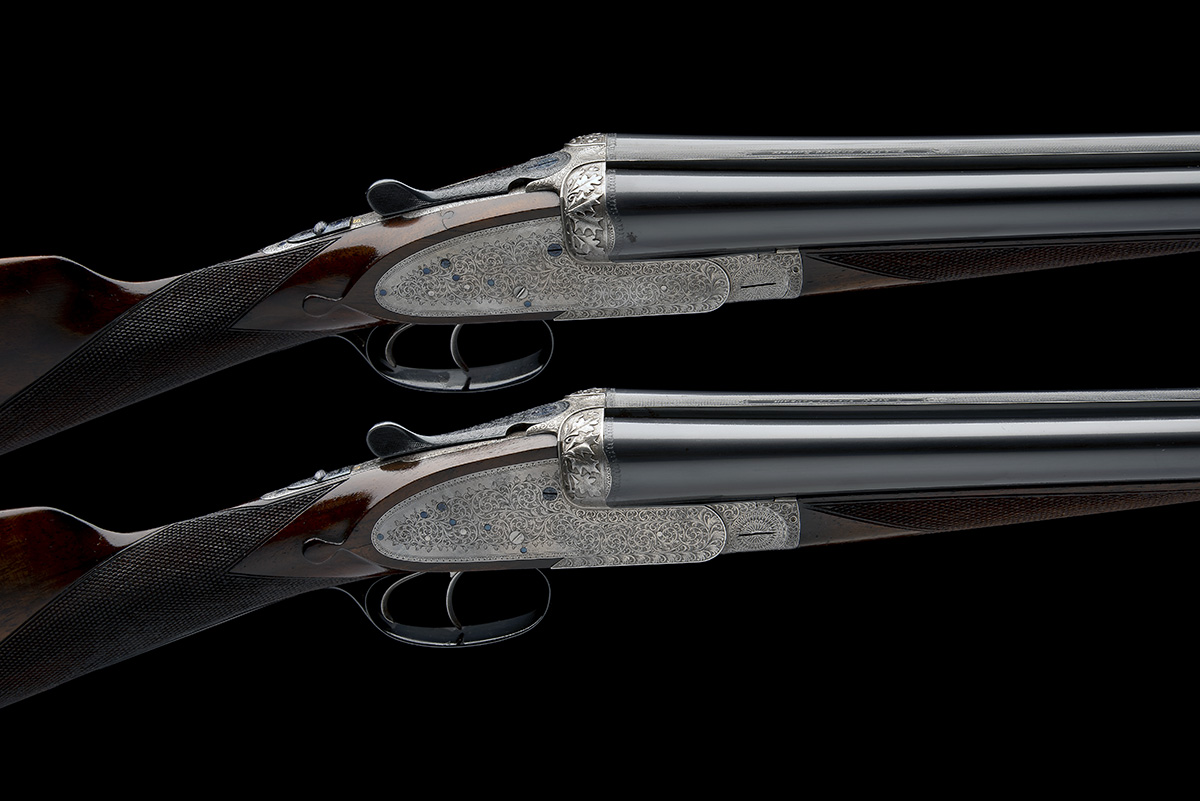 E. LIEN A PAIR OF 12-BORE SIDELOCK EJECTORS, serial no. 522 / 3, circa 1920, 30in. 'Acier Comprime