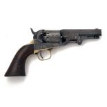 MANHATTAN ARMS, USA A .36 PERCUSSION FIVE-SHOT REVOLVER, MODEL 'NAVY TYPE III', serial no. 24377,