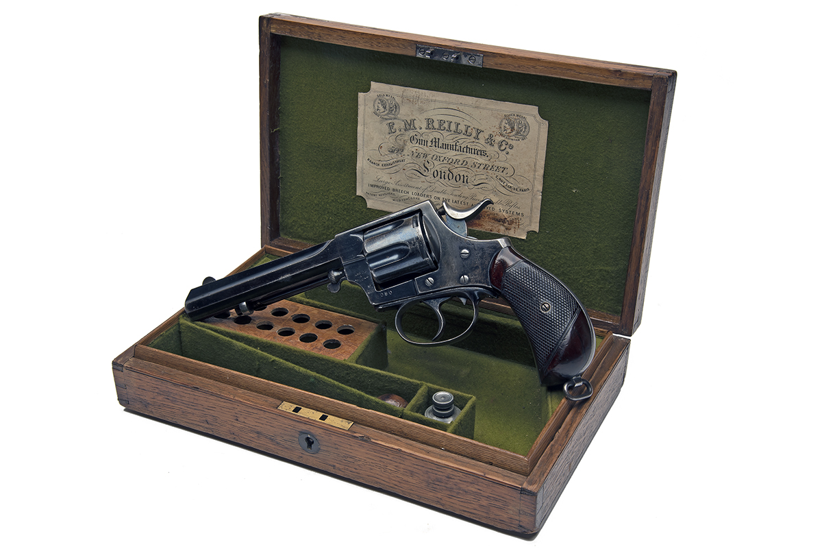 WEBLEY, BIRMINGHAM A CASED .455 DOUBLE-ACTION REVOLVER, MODEL 'WEBLEY'S No.5 EXPRESS', serial no.