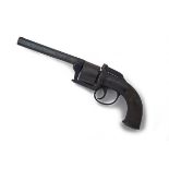 A 54-BORE PERCUSSION BAR-HAMMER TRANSITIONAL REVOLVER, UNSIGNED, no visible serial number, circa