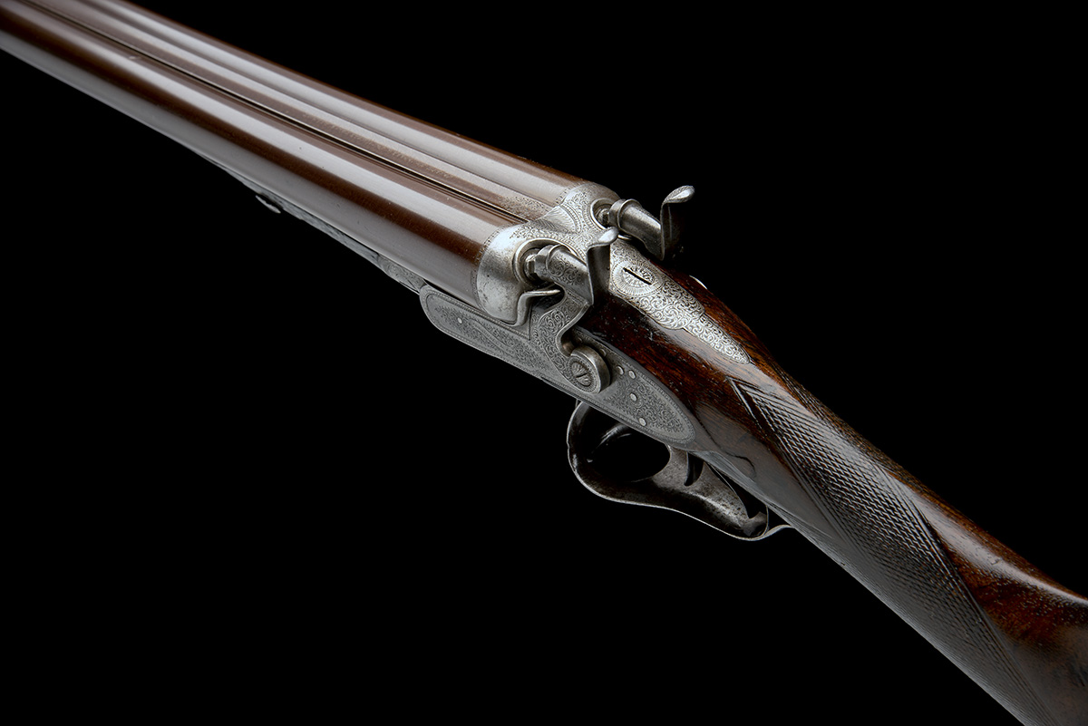 JOSEPH BRADDELL & SON A 12-BORE THUMBHOLE UNDERLEVER SINGLE-BITE SNAP-ACTION HAMMERGUN, serial no. - Image 5 of 8