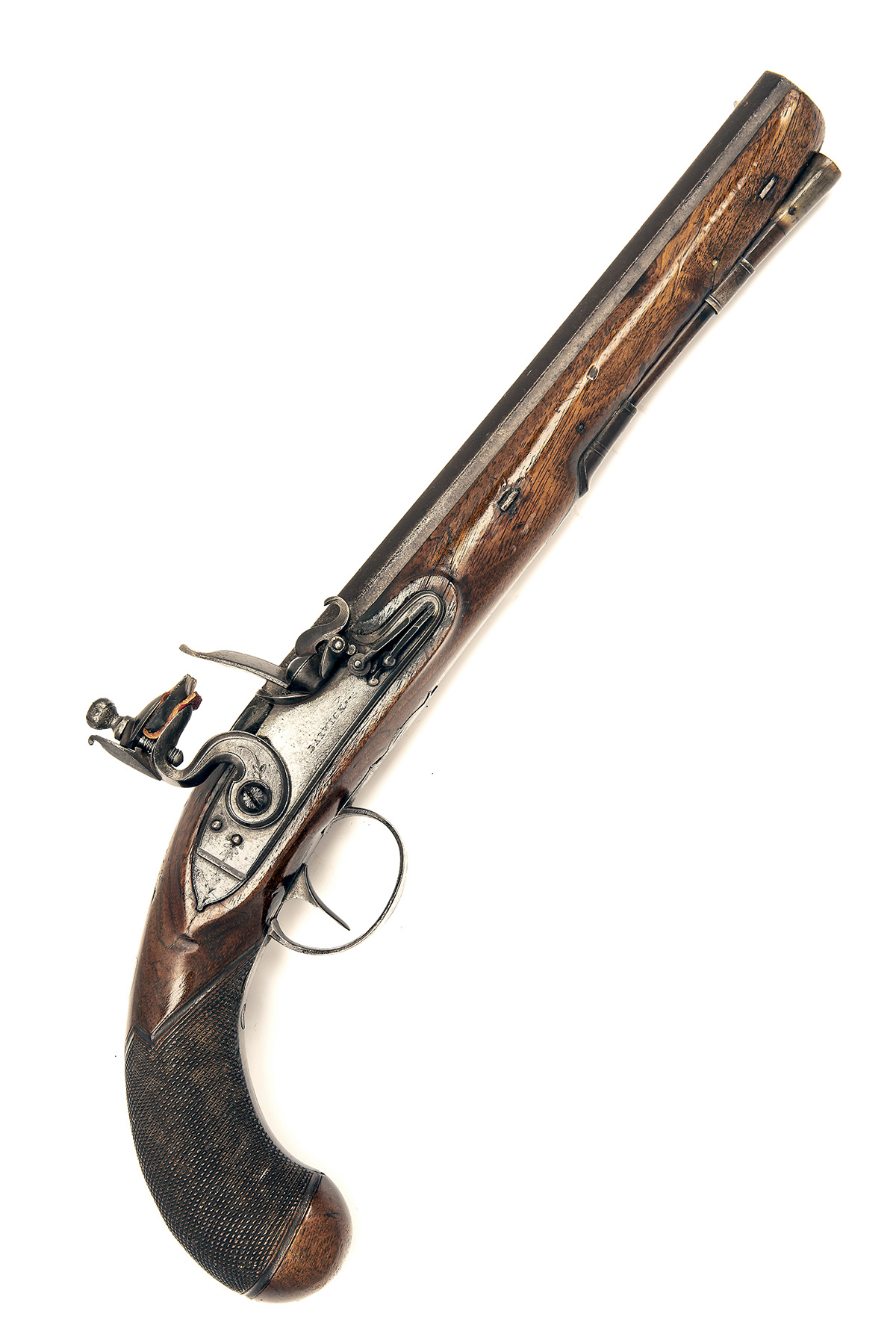 A 22-BORE FLINTLOCK DUELLING-PISTOL SIGNED BARWICK, no visible serial number, circa 1800, with