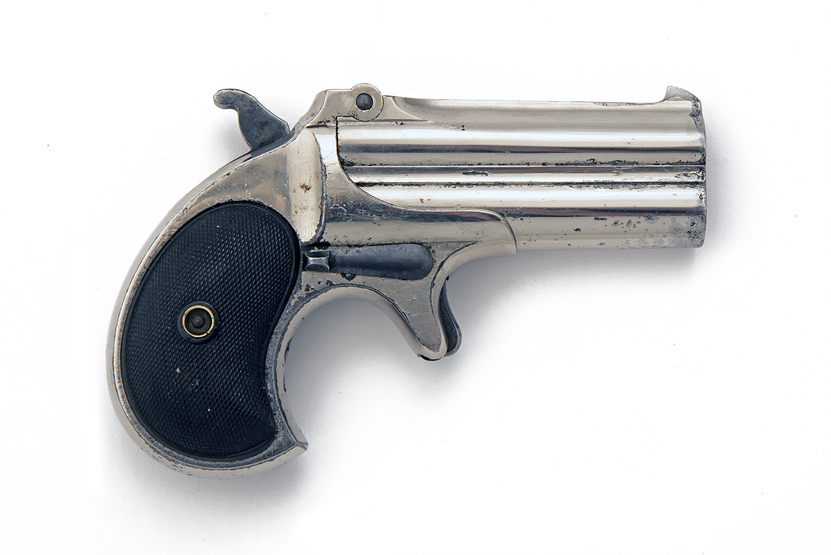 REMINGTON ARMS CO., USA A .41 RIMFIRE OVER-UNDER DERRINGER PISTOL, serial no. 594, type II (or model