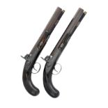 JOHN MANTON & SON, LONDON A FINE CASED PAIR OF 44-BORE PERCUSSION TARGET OR DUELLING-PISTOLS, serial