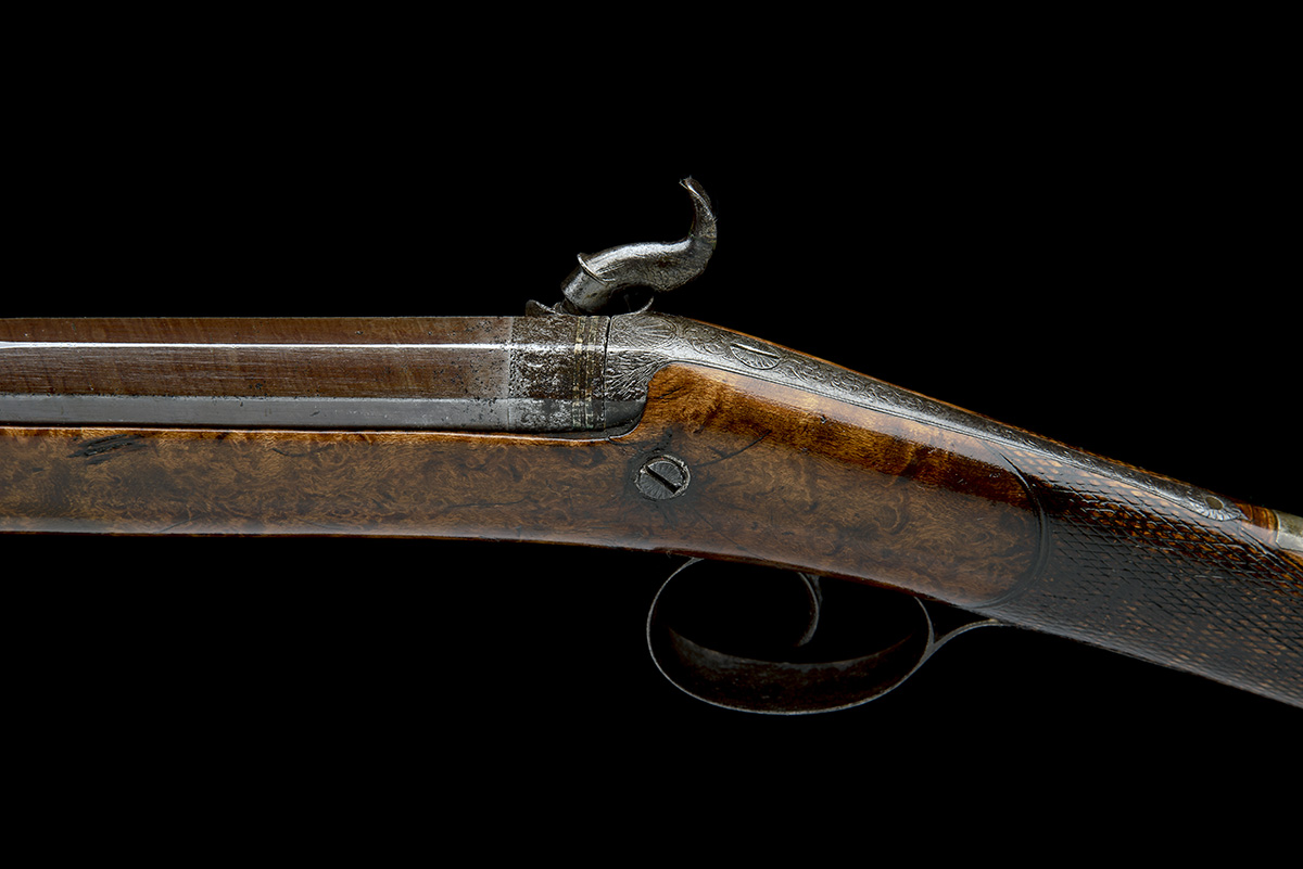 A 25-BORE PERCUSSION SINGLE-BARRELLED SPORTING-GUN FOR A BOY, UNSIGNED, no visible serial number, - Image 4 of 8