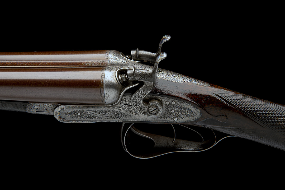 JOSEPH BRADDELL & SON A 12-BORE THUMBHOLE UNDERLEVER SINGLE-BITE SNAP-ACTION HAMMERGUN, serial no. - Image 4 of 8