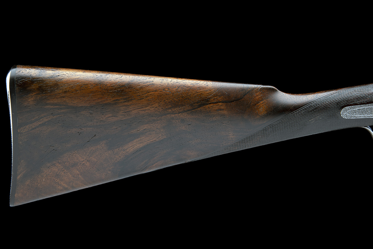 EDWARD PATON & SON A SCARCE 16-BORE 1872 PATENT PUSH-FORWARD THUMBHOLE-UNDERLEVER HAMMERGUN, - Image 7 of 8