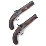 J.C. REILLY, LONDON A PAIR OF 15-BORE PERCUSSION 'MAN-STOPPER' BELT-PISTOLS, no visible serial