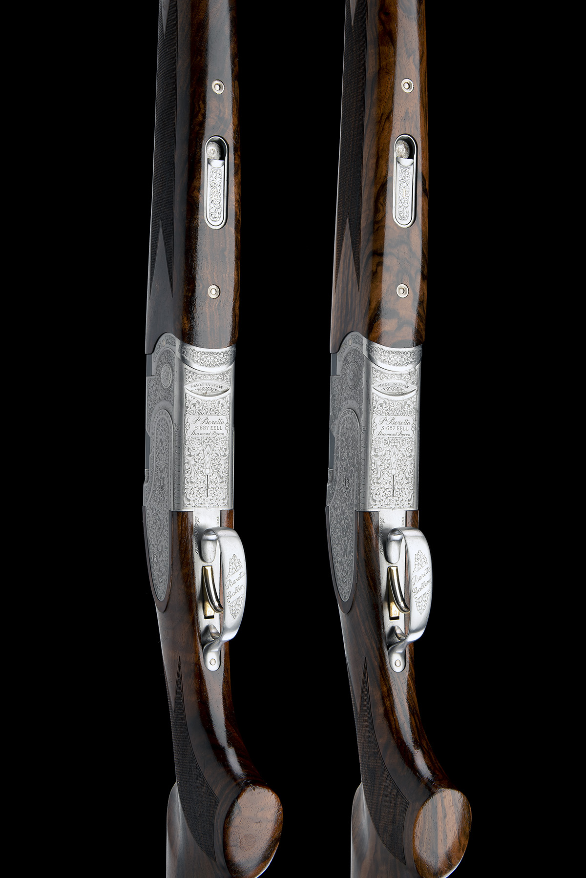 P. BERETTA A PAIR OF 12-BORE (3IN.) 'S687 EELL DIAMOND PIGEON' SINGLE-TRIGGER SIDEPLATED OVER AND - Image 3 of 10