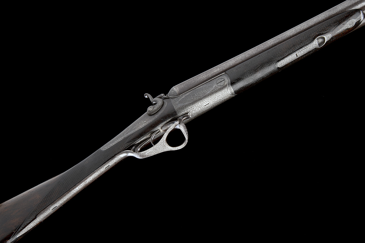 EDWARD PATON & SON A SCARCE 16-BORE 1872 PATENT PUSH-FORWARD THUMBHOLE-UNDERLEVER HAMMERGUN, - Image 3 of 8