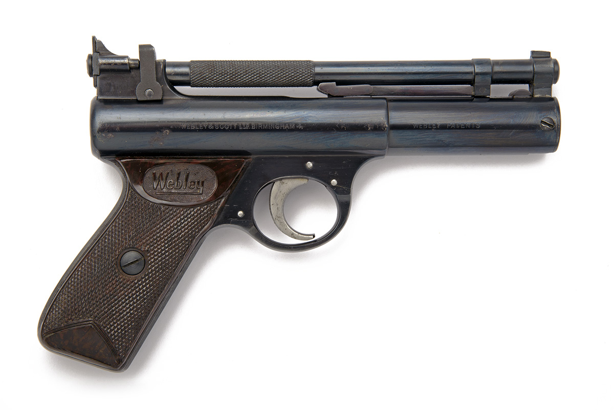 WEBLEY & SCOTT, BIRMINGHAM A BOXED .22 BARREL-COCKING AIR-PISTOL, MODEL 'SENIOR', batch no. 967, - Image 2 of 3