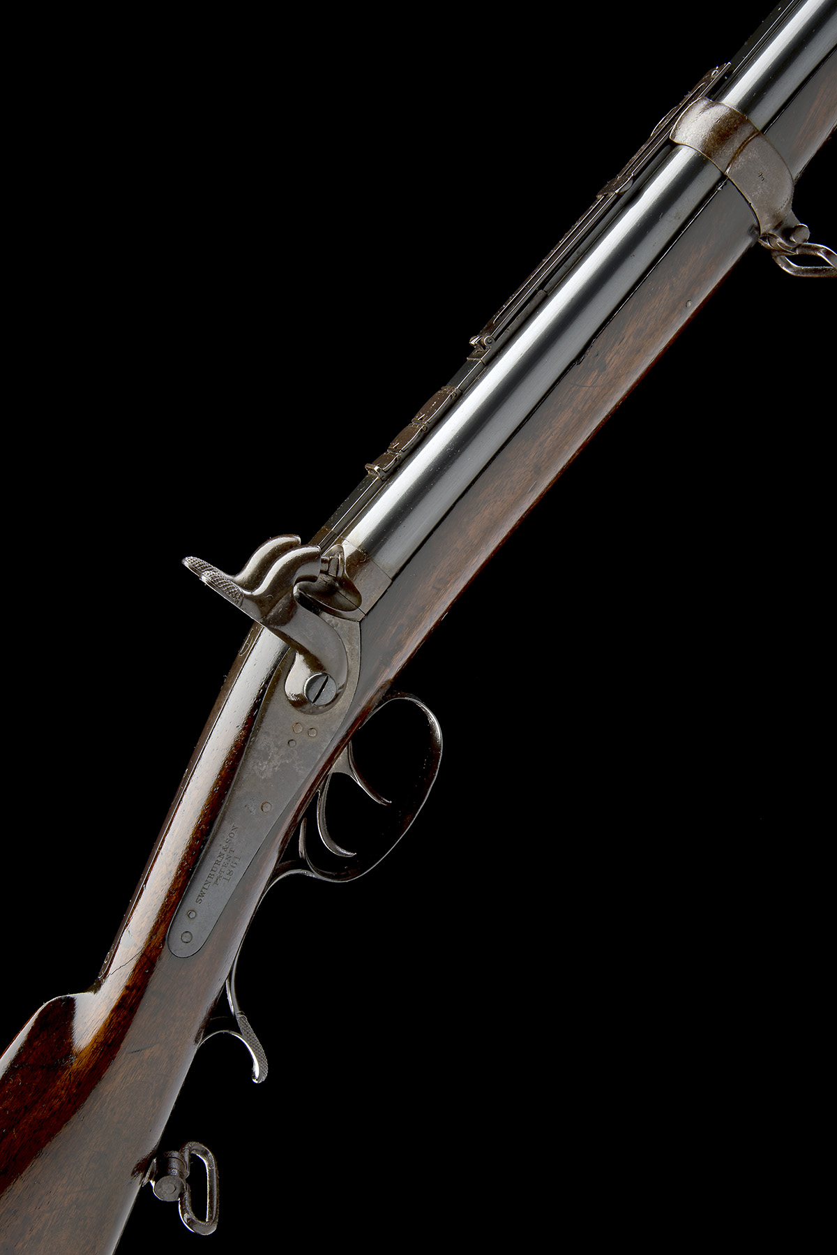 SWINBURN & SON, BIRMINGHAM A .524 PERCUSSION DOUBLE-BARRELLED SERVICE RIFLE, MODEL 'JACOB'S