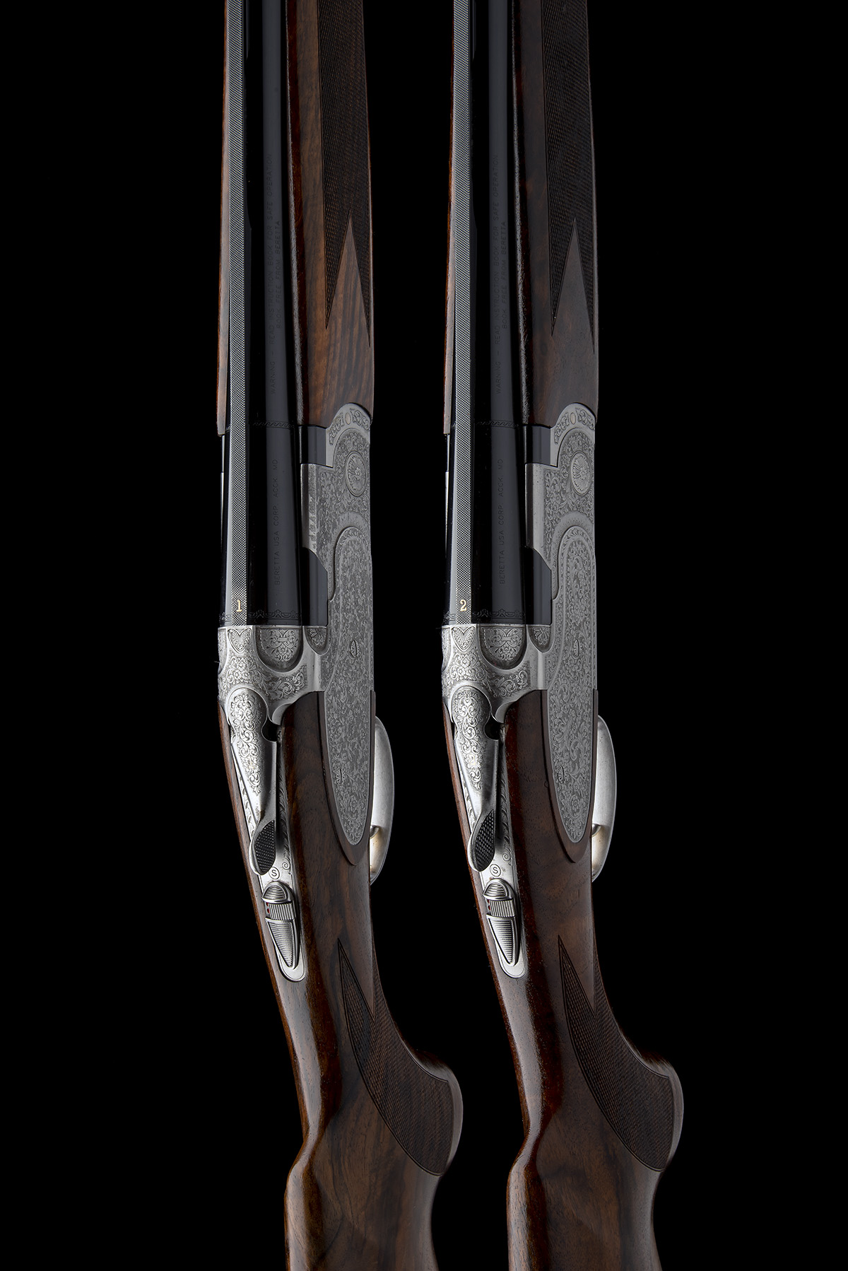 P. BERETTA A PAIR OF 12-BORE (3IN.) 'S687 EELL DIAMOND PIGEON' SINGLE-TRIGGER SIDEPLATED OVER AND - Image 4 of 10