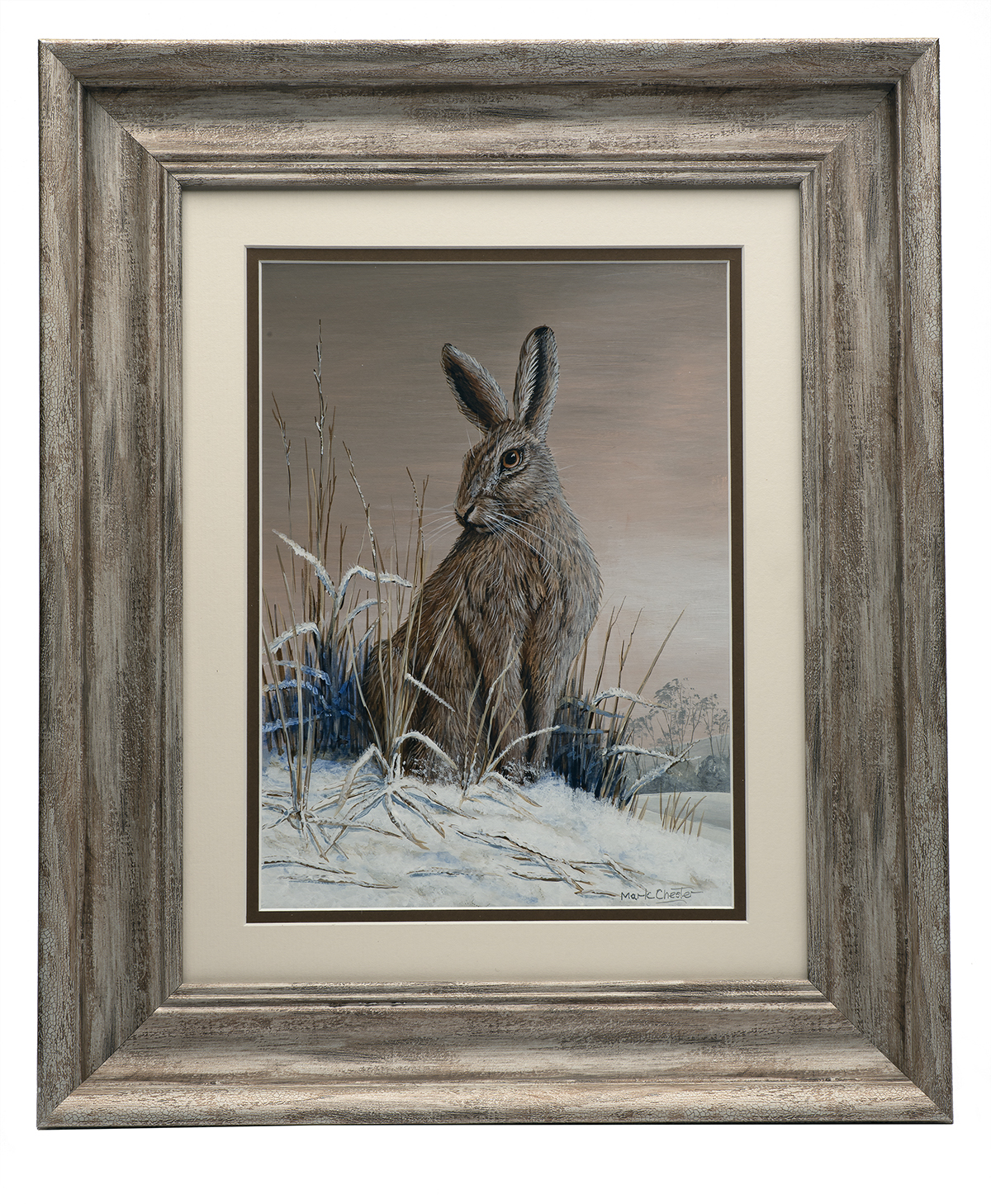 MARK CHESTER (F.W.A.S.) 'EVENING HARE', an original painting signed by the artist, showing a hare in