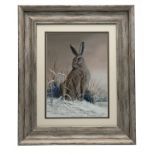 MARK CHESTER (F.W.A.S.) 'EVENING HARE', an original painting signed by the artist, showing a hare in