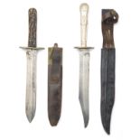 TWO LATE VICTORIAN SPORTING-KNIVES, both circa 1880, the first with straight 7 1/4in. blade