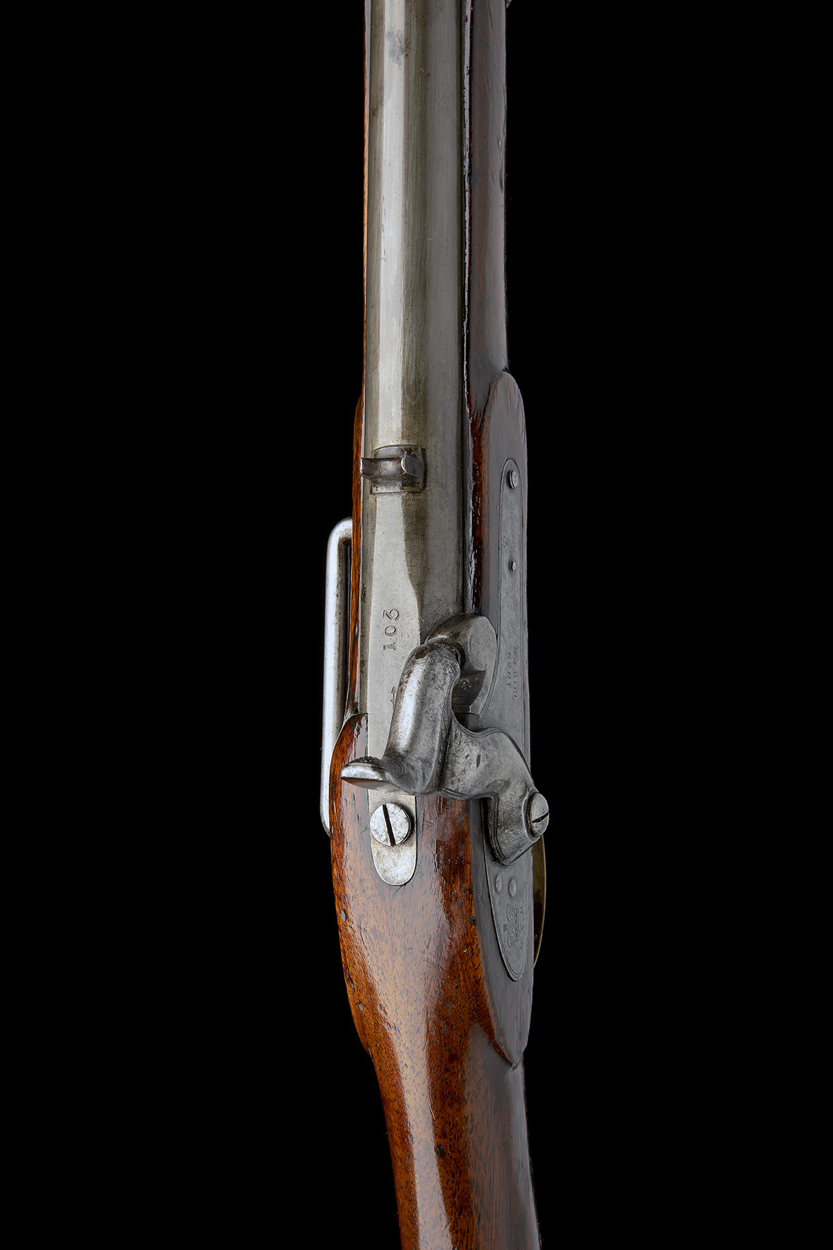 TOWER ARMOURIES, LONDON A .650 PERCUSSION CARBINE, MODEL 'INDIA PATTERN', serial no. 103, dated - Image 6 of 8