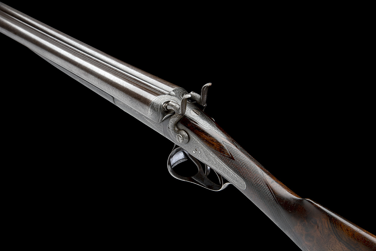 EDWARD PATON & SON A SCARCE 16-BORE 1872 PATENT PUSH-FORWARD THUMBHOLE-UNDERLEVER HAMMERGUN, - Image 5 of 8