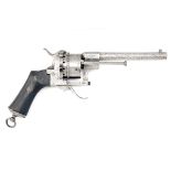 A SCARCE 7mm (PINFIRE) TWELVE-SHOT REVOLVER SIGNED 'C.R. KIRSCHBAUM, SOLINGEN' MODEL 'LEFAUCHEUX