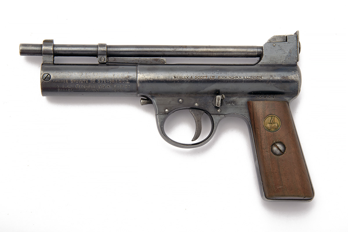 WEBLEY & SCOTT, BIRMINGHAM & LONDON A .22 BARREL-COCKING AIR-PISTOL, MODEL 'PRE-WAR MKI', serial no.