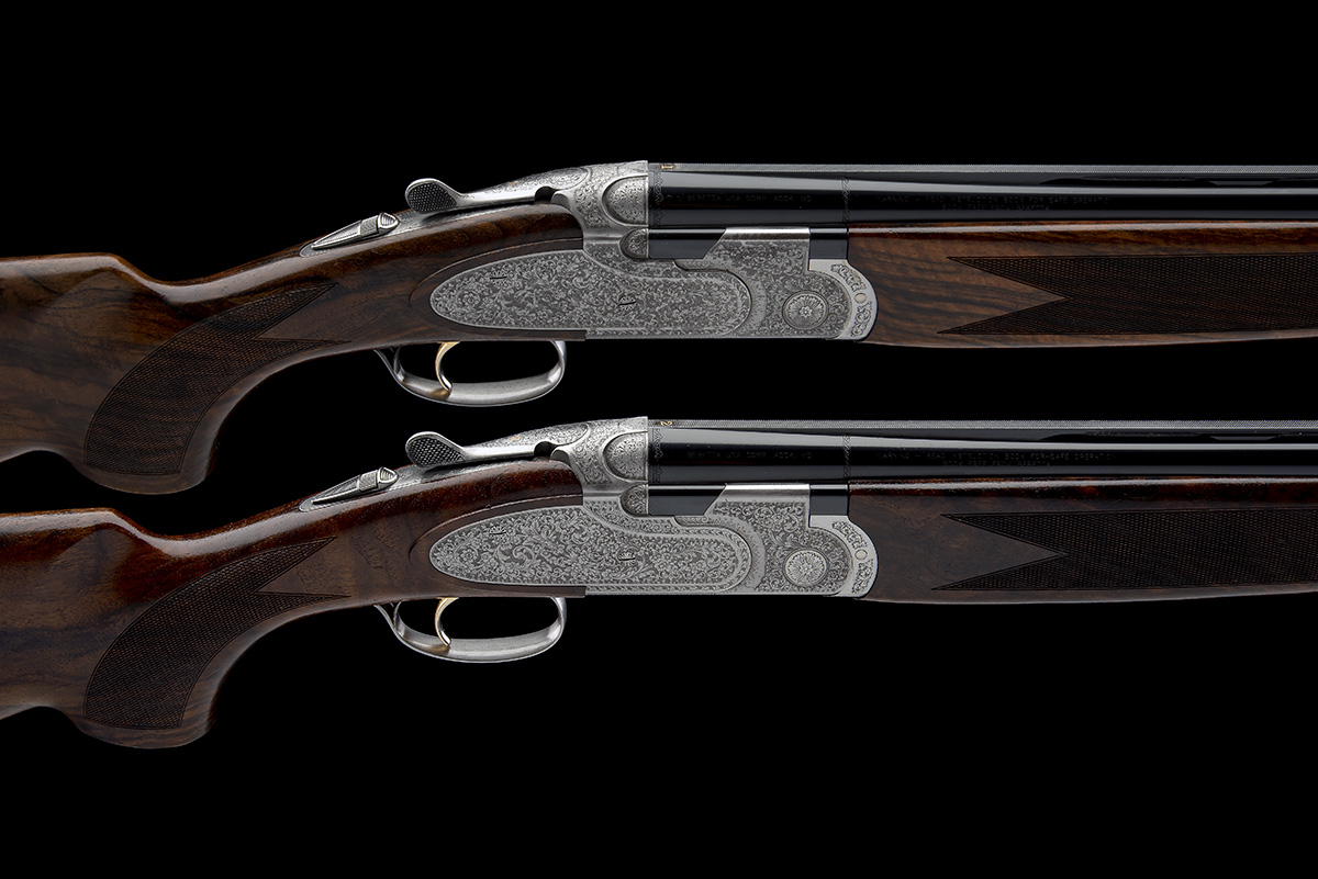 P. BERETTA A PAIR OF 12-BORE (3IN.) 'S687 EELL DIAMOND PIGEON' SINGLE-TRIGGER SIDEPLATED OVER AND