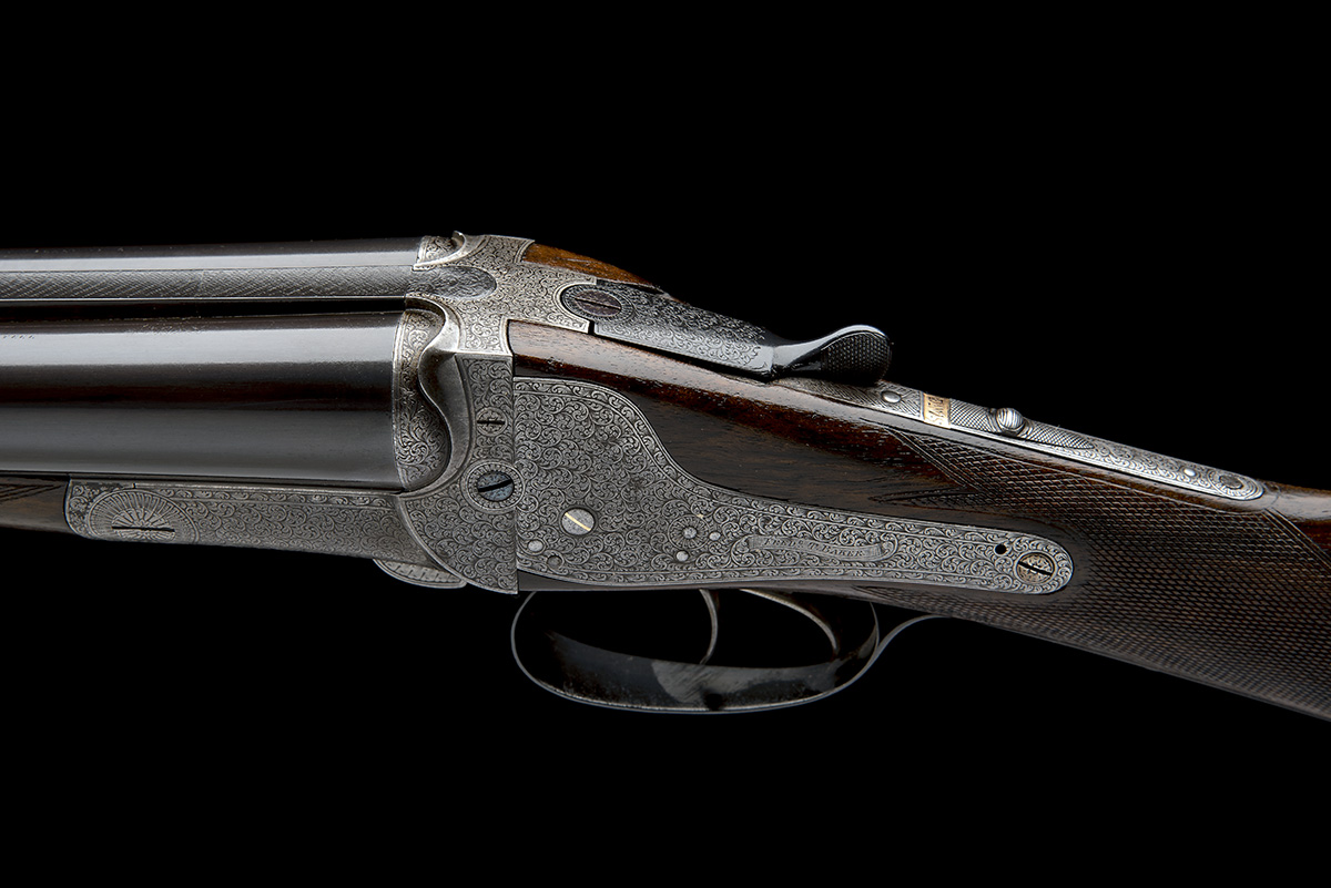 FREDc. T. BAKER A 12-BORE NEEDHAM 1874 PATENT HAMMERLESS SIDELOCK EJECTOR, serial no. 6749, circa - Image 4 of 13