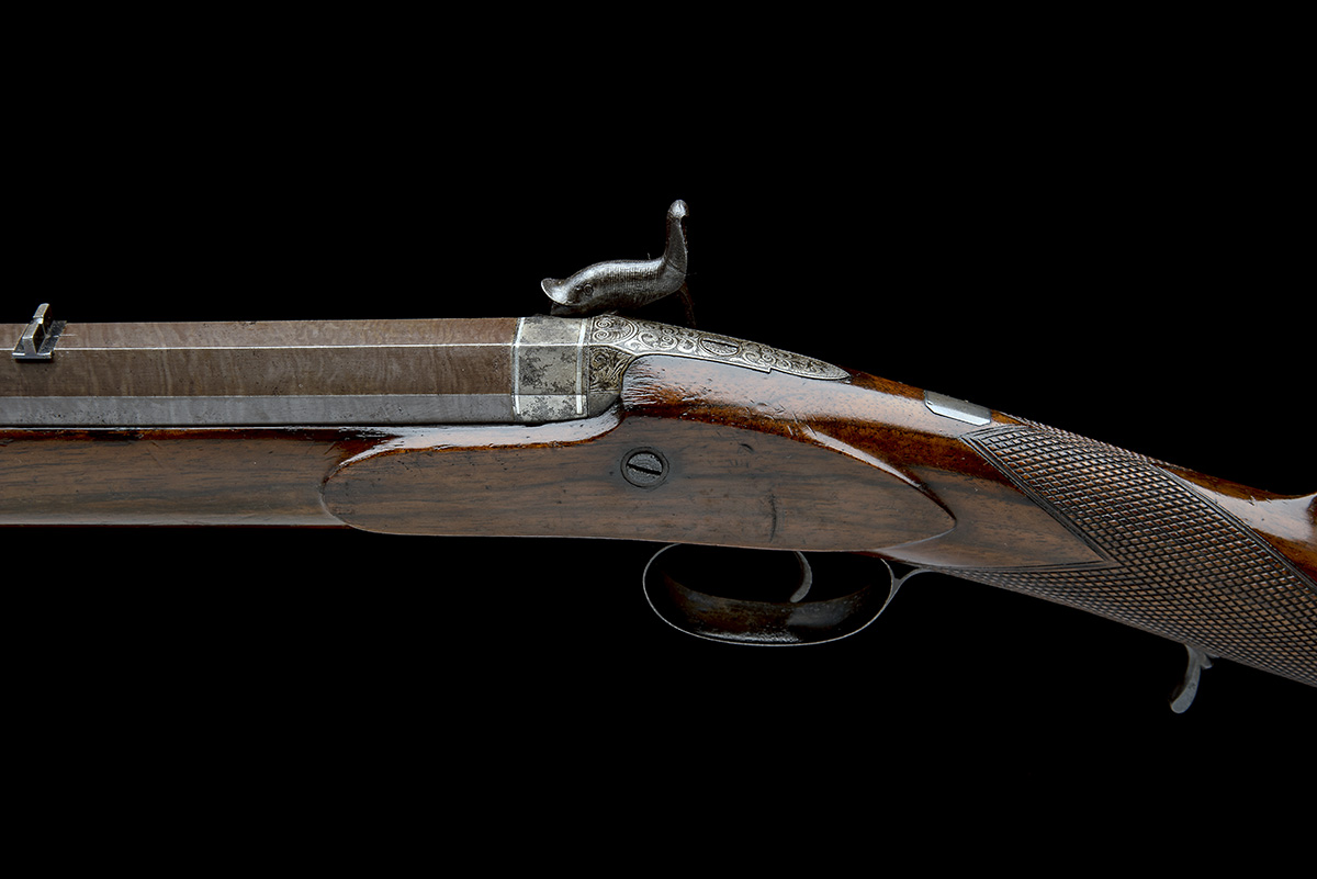 CARTMELL & SON, DONCASTER A GOOD 16-BORE PERCUSSION SINGLE-BARRELLED SPORTING-RIFLE, serial no. - Image 4 of 8