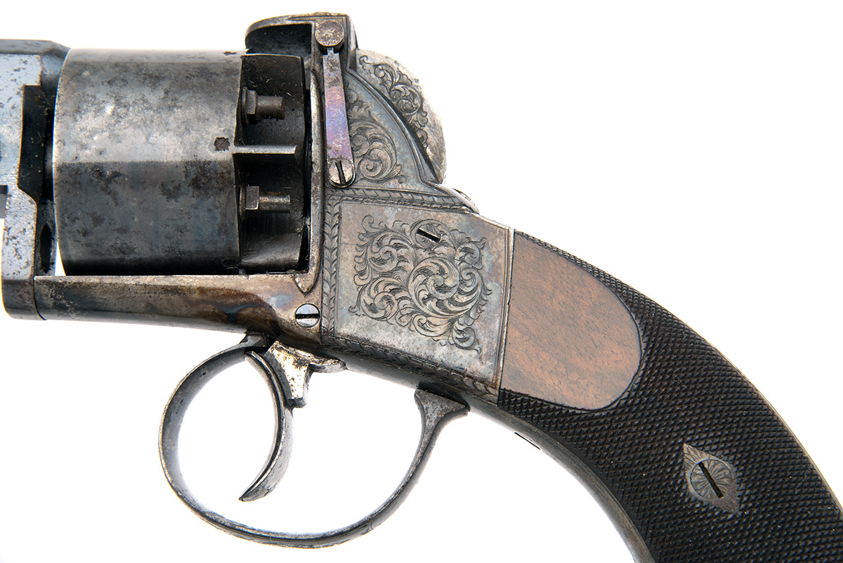 MADE FOR ADAMS, LONDON A GOOD CASED 54-BORE PERCUSSION REVOLVER, MODEL 'WEBLEY-BENTLEY PATENT', no - Image 4 of 7
