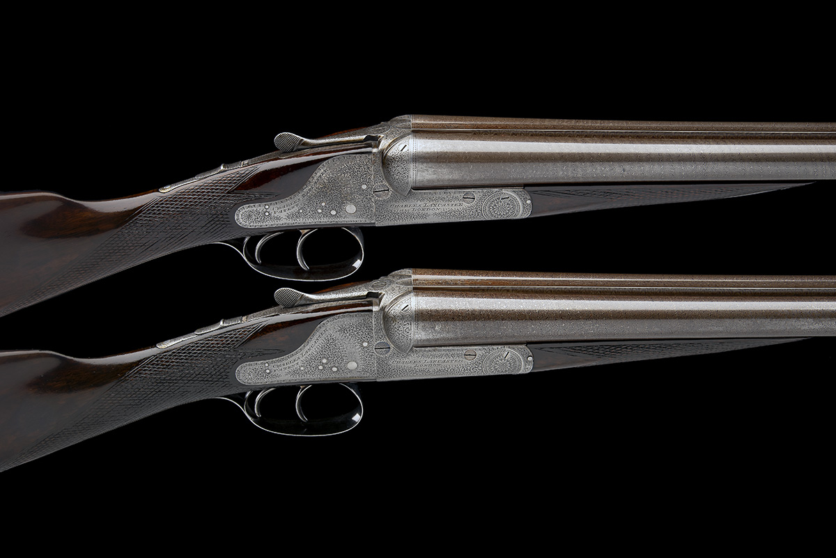 CHARLES LANCASTER A PAIR OF 12-BORE ASSISTED-OPENING BACK-ACTION SIDELOCK EJECTORS, serial no.