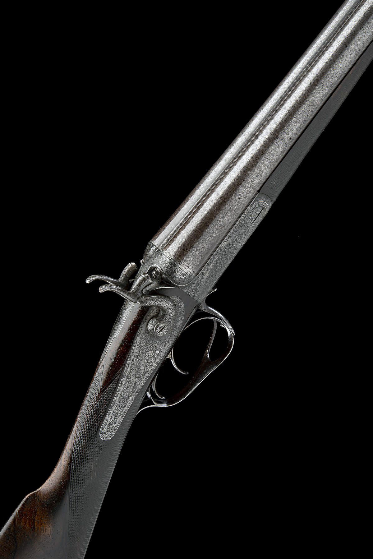 EDWARD PATON & SON A SCARCE 16-BORE 1872 PATENT PUSH-FORWARD THUMBHOLE-UNDERLEVER HAMMERGUN,