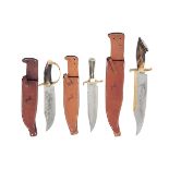 COLT, USA THREE BOXED COLLECTORS BOWIE-KNIVES, recent, including a Model CT838 with broad 10in.