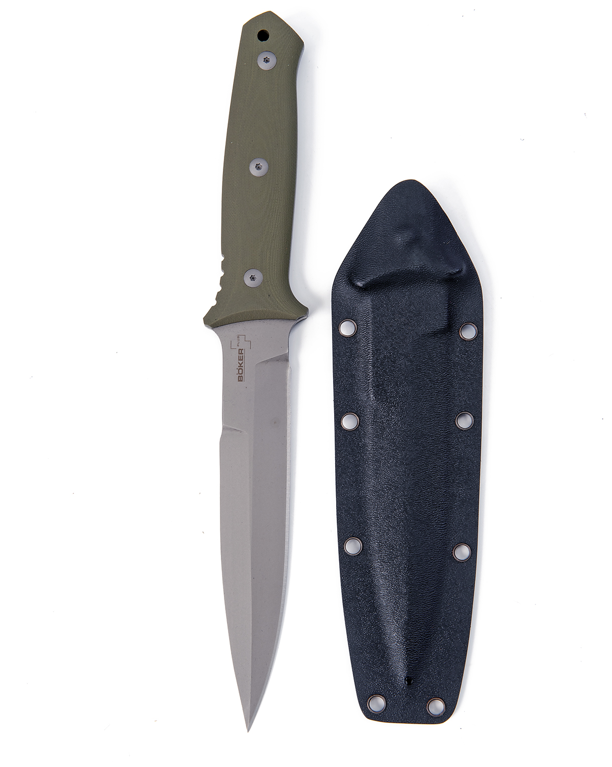 BOKER, GERMAN BOKER, A GOOD COLLECTION OF FIVE BOXED OUT OF PRODUCTION 'BOKER-PLUS' SHEATH-KNIVES, - Image 6 of 11