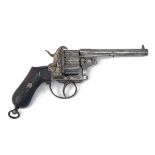 A SCARCE 7mm (PINFIRE) TWELVE-SHOT REVOLVER SIGNED 'CHAINEUX, MODEL 'LEFAUCHEUX PATENT', serial