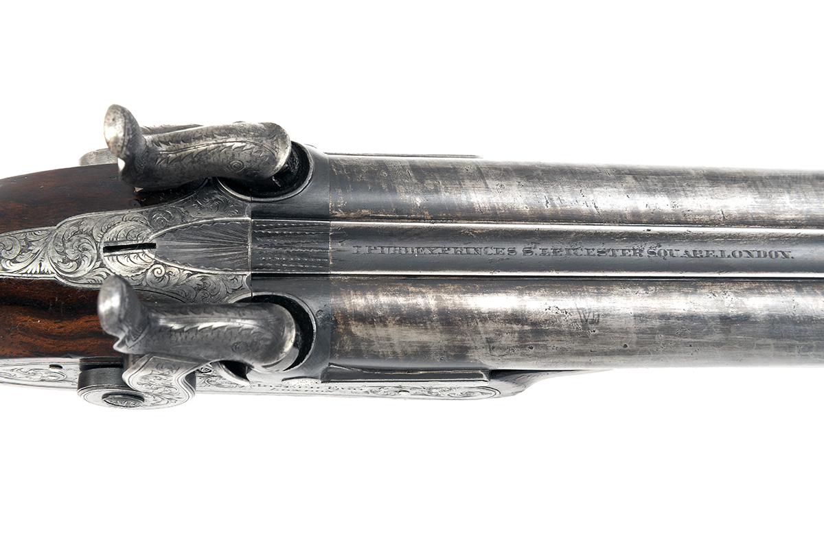 JOSEPH EGG, LONDON A CASED PAIR OF 38-BORE PERCUSSION DOUBLE-BARRELLED CARRIAGE-PISTOLS WITH BARRELS - Image 6 of 8