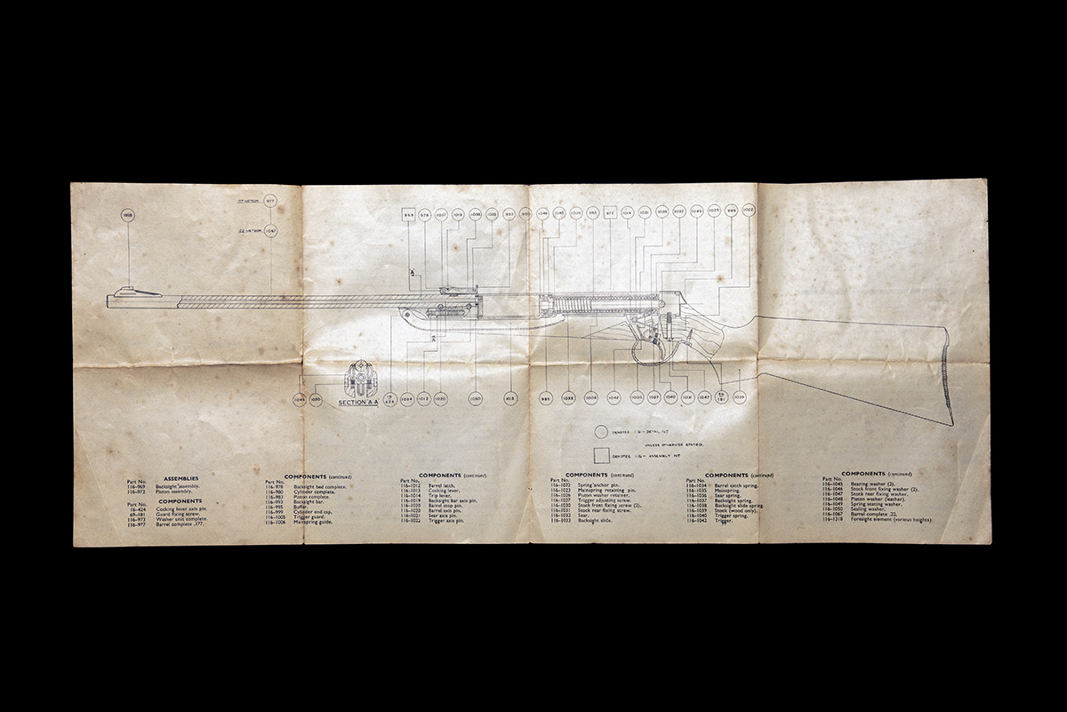 BSA, BIRMINGHAM A SCARCE BOXED .22 BREAK-BARREL AIR-RIFLE, MODEL 'MKI METEOR', serial no. T30703, - Bild 9 aus 10