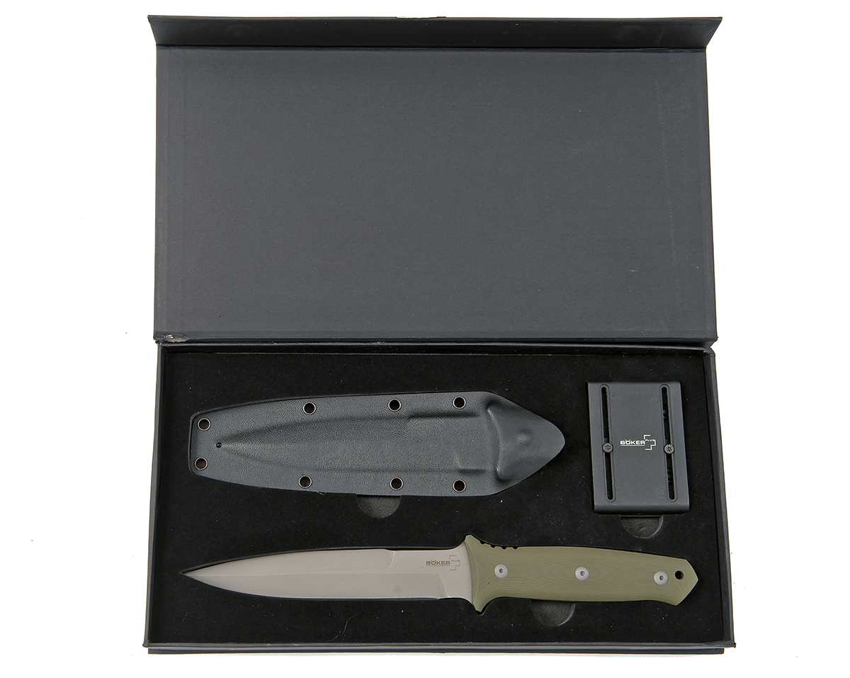 BOKER, GERMAN BOKER, A GOOD COLLECTION OF FIVE BOXED OUT OF PRODUCTION 'BOKER-PLUS' SHEATH-KNIVES, - Image 7 of 11