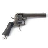 A RARE 7mm (PINFIRE) TWENTY-SHOT OVER-UNDER REVOLVER, UNSIGNED, MODEL 'LEFAUCHEUX PATENT', no