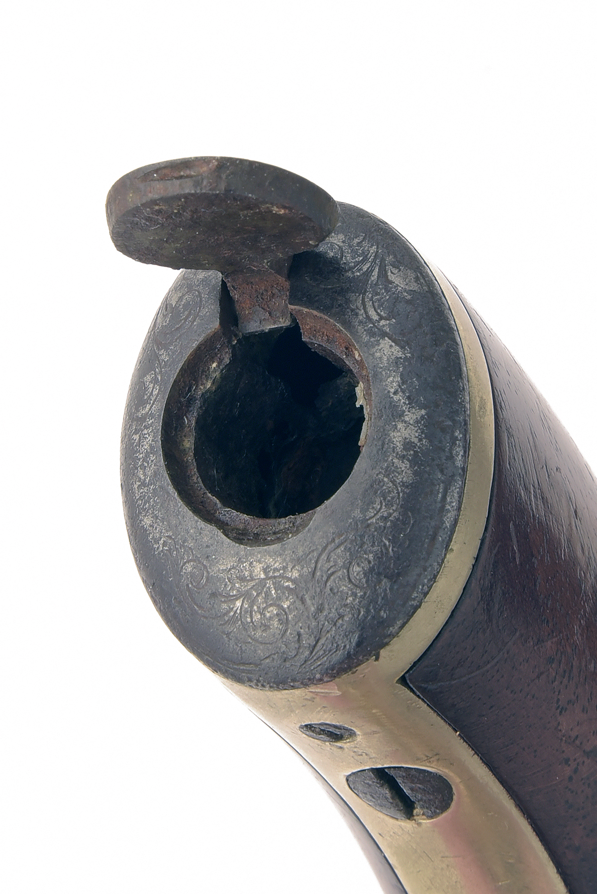 CRAWLEY & CO., LONDON AN 80-BORE PERCUSSION PAKTONG-BODIED TRANSITIONAL REVOLVER, no visible - Image 3 of 3