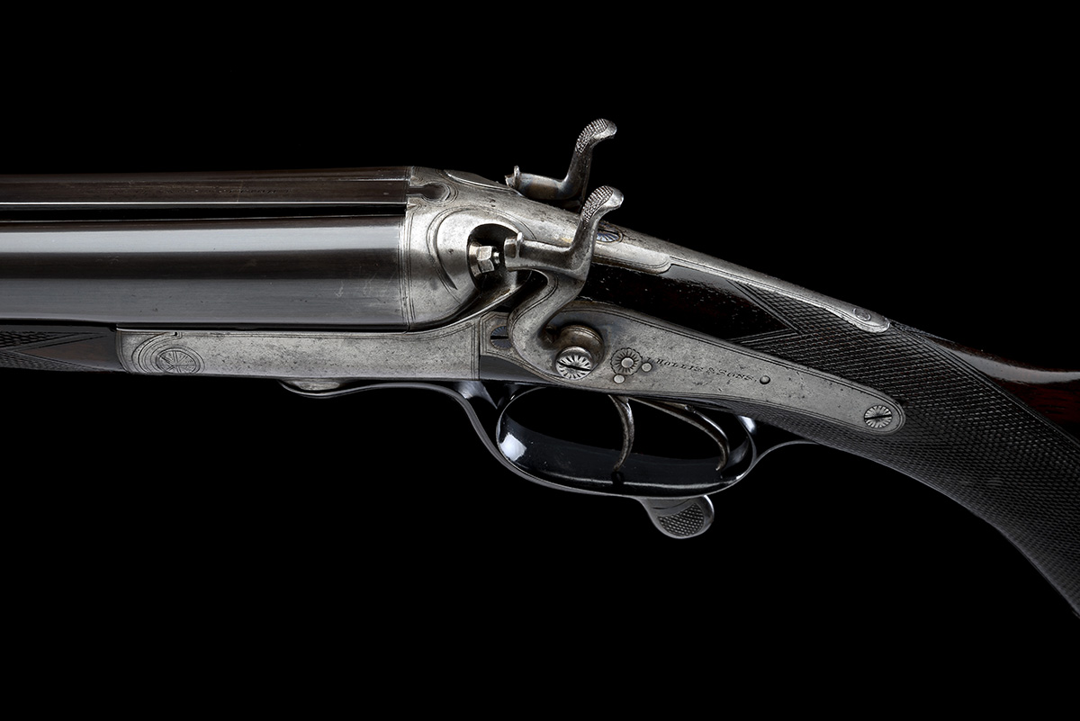 I. HOLLIS & SONS A .500 (3IN.) BLACK POWDER EXPRESS ROTARY-UNDERLEVER DOUBLE HAMMER RIFLE, serial - Image 7 of 9