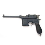 MAUSER, GERMANY A 7.63 (MAUSER) SEMI-AUTOMATIC PISTOL, MODEL 'C96 'BROOMHANDLE' PRE-WAR COMMERCIAL',