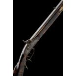 A 50-BORE PERCUSSION SPORTING-RIFLE, SIGNATURE OBSCURED, MODEL 'AMERICAN PLAINS TYPE', no visible