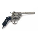 A SCARCE 7mm (PINFIRE) TWELVE-SHOT REVOLVER SIGNED 'CHAINEUX, MODEL 'LEFAUCHEUX PATENT', serial