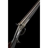 J. ADSETT A 12-BORE SIDELEVER HAMMERGUN, serial no. 2016, pre 1875, 29in. black powder only bold